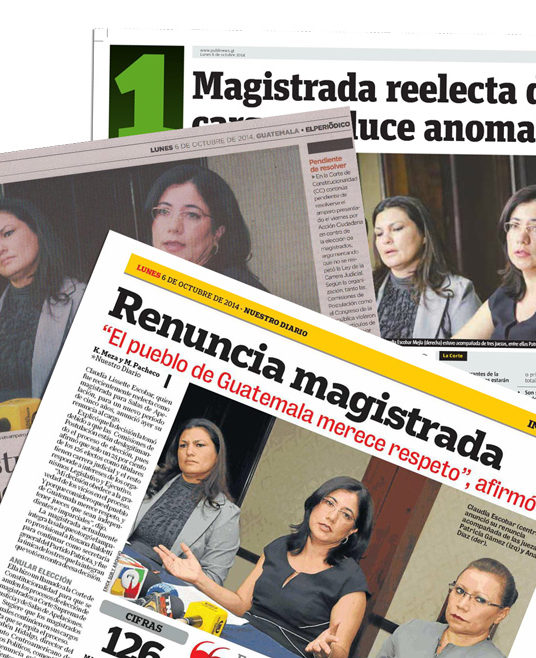 Medios reportan renuncia de magistrada Claudia Escobar