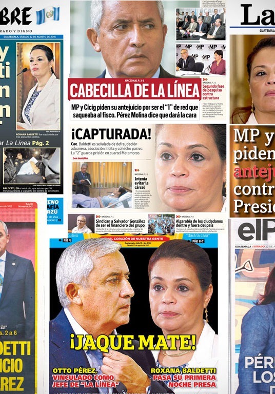 Medios resaltan captura de ex vicepresidenta Baldetti y antejuicio contra presidente Pérez Molina