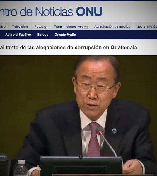 Ban Ki-moon al tanto de las alegaciones de corrupción en Guatemala