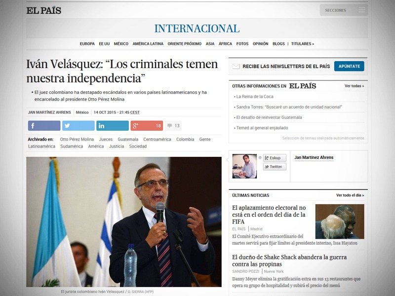 El País entrevista al Comisionado