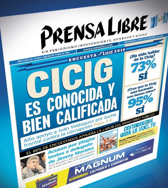 Encuesta de Prensa Libre resalta que "CICIG es conocida y bien calificada"