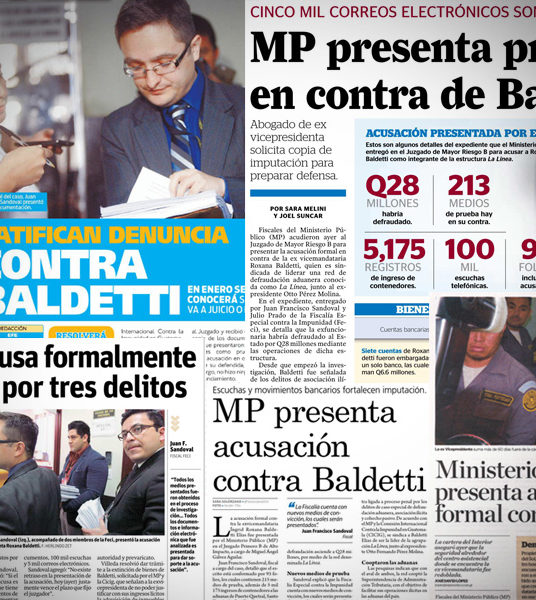 Medios destacan presentación de acusación contra Baldetti Elías