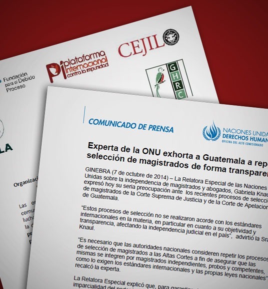 Organismos internacionales se pronuncian sobre procesos de selección de magistrados en Guatemala