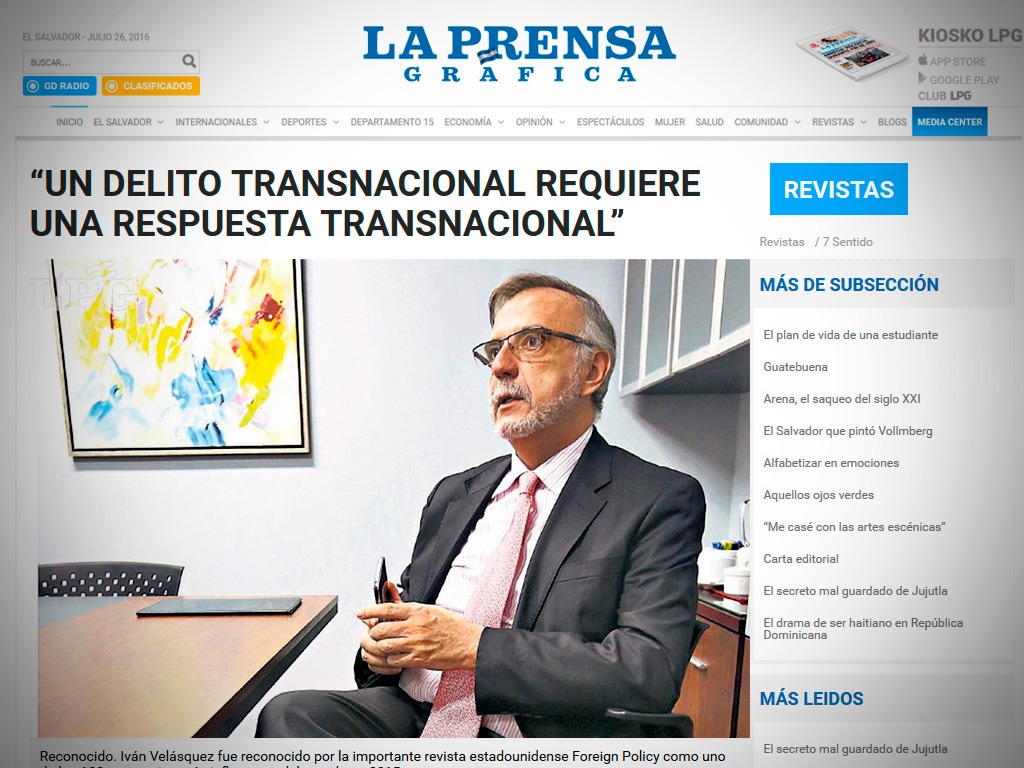 Un delito transnacional requiere una respuesta transnacional, sentenció el Comisionado Velásquez