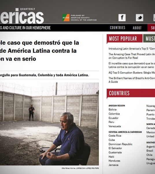 Americas Quarterly: Artículo sobre lucha contra la corrupción en América Latina