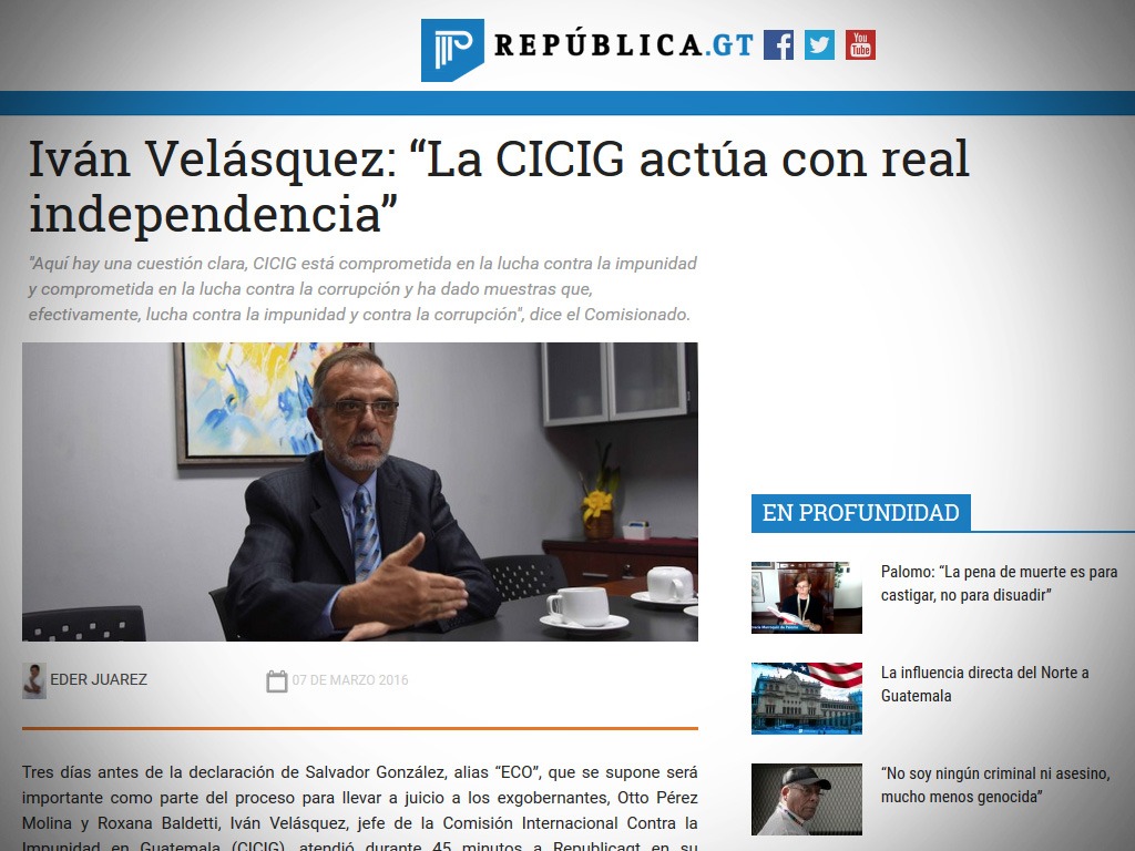 República GT entrevista al Comisionado