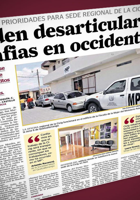 Sectores ven positiva la instalación de sede de la FECI en Quetzaltenango